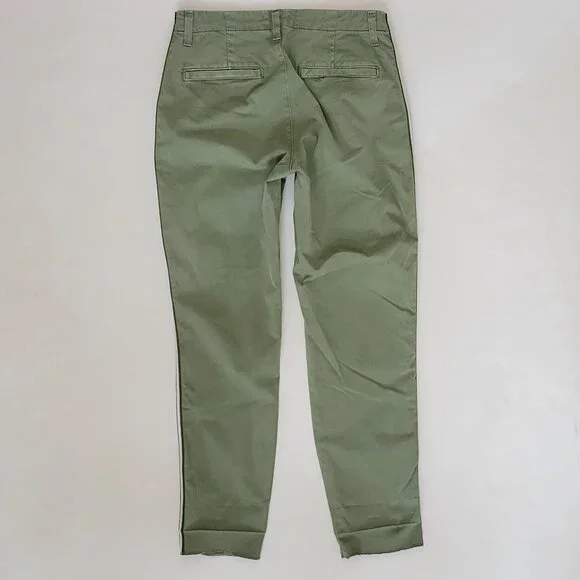L'Agence Jem Brigade Denim Cropped Trouser Side Stripe Pant, Green - Picture 4 of 13